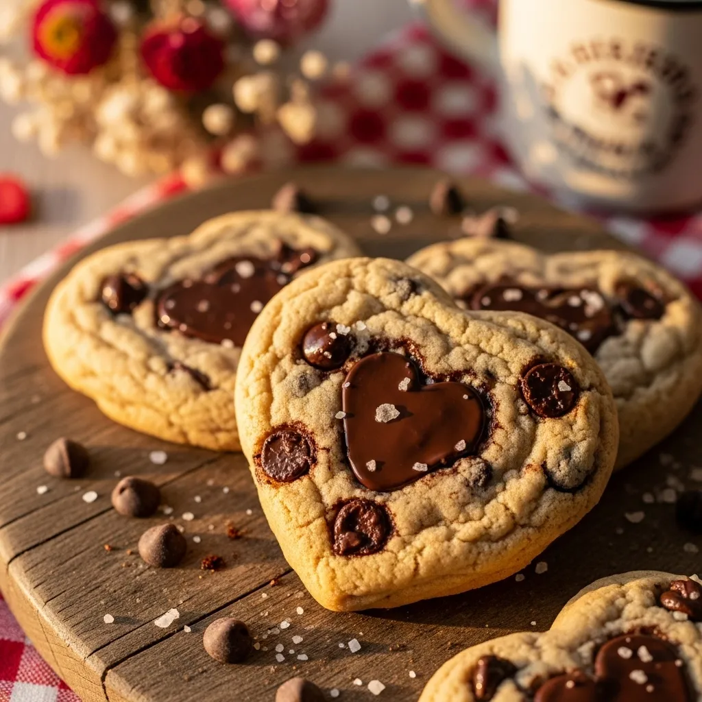 Chocolate Chip Heart Cookies