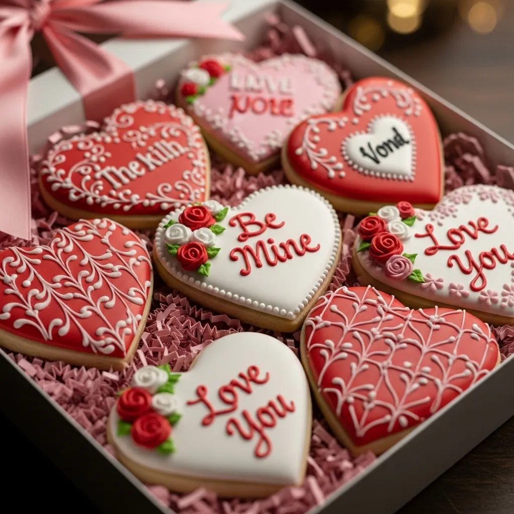 Decorated Bakery-Style Heart Cookies