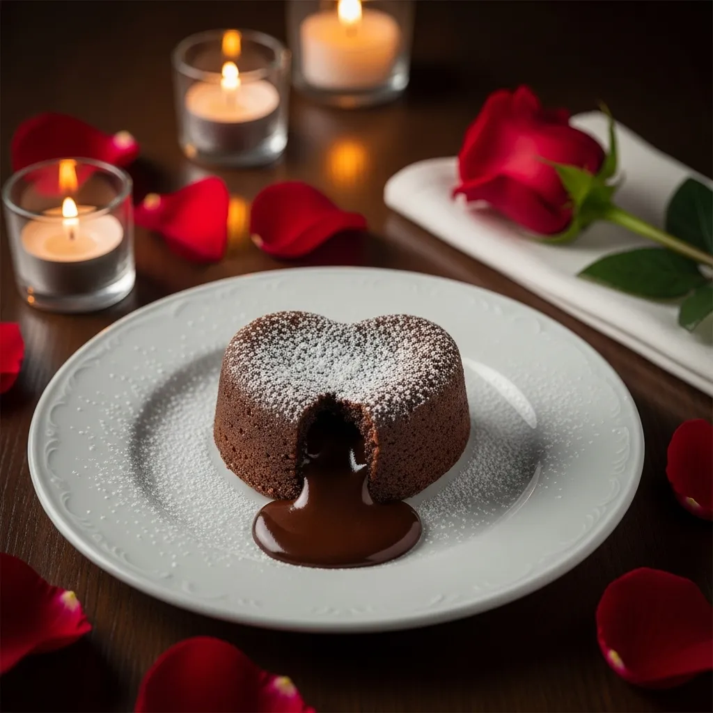 Heart-Shaped Chocolate Lava Cakes