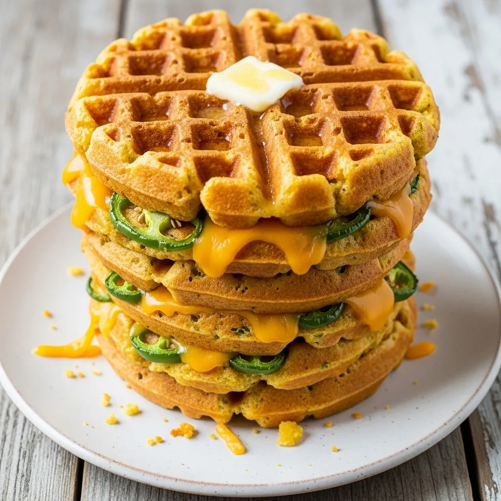 Cheddar Jalapeño Cornbread Waffle Variations