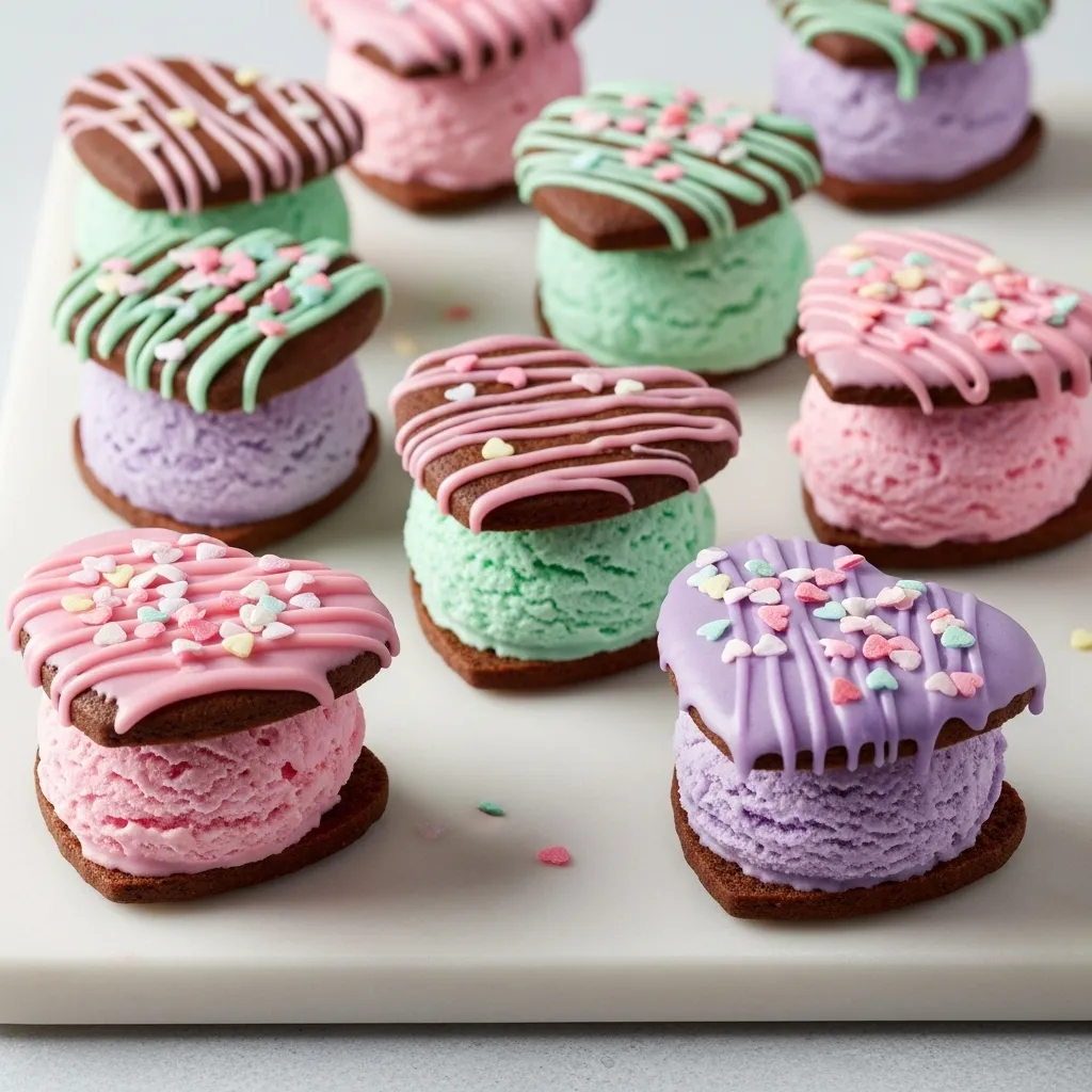 Heart-Shaped Ice Cream Sandwiches
