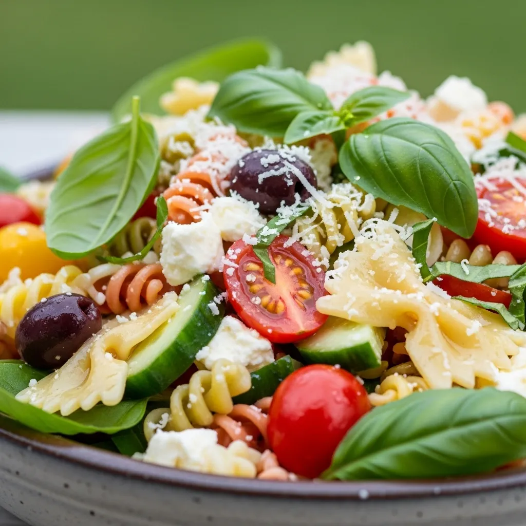 Lemon Basil Parmesan Pasta Salad Ingredients