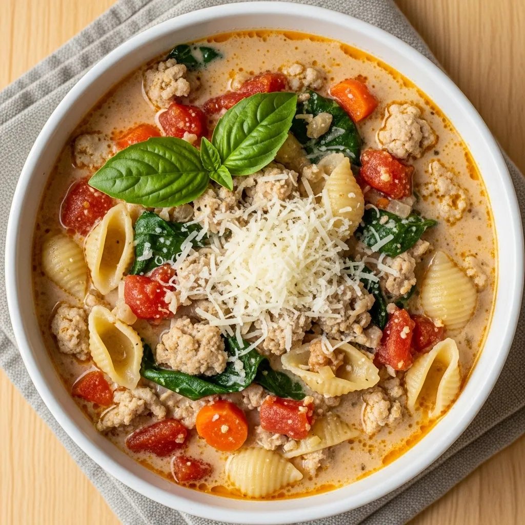 One Pot Creamy Italian Ground Chicken Soup Ingredients