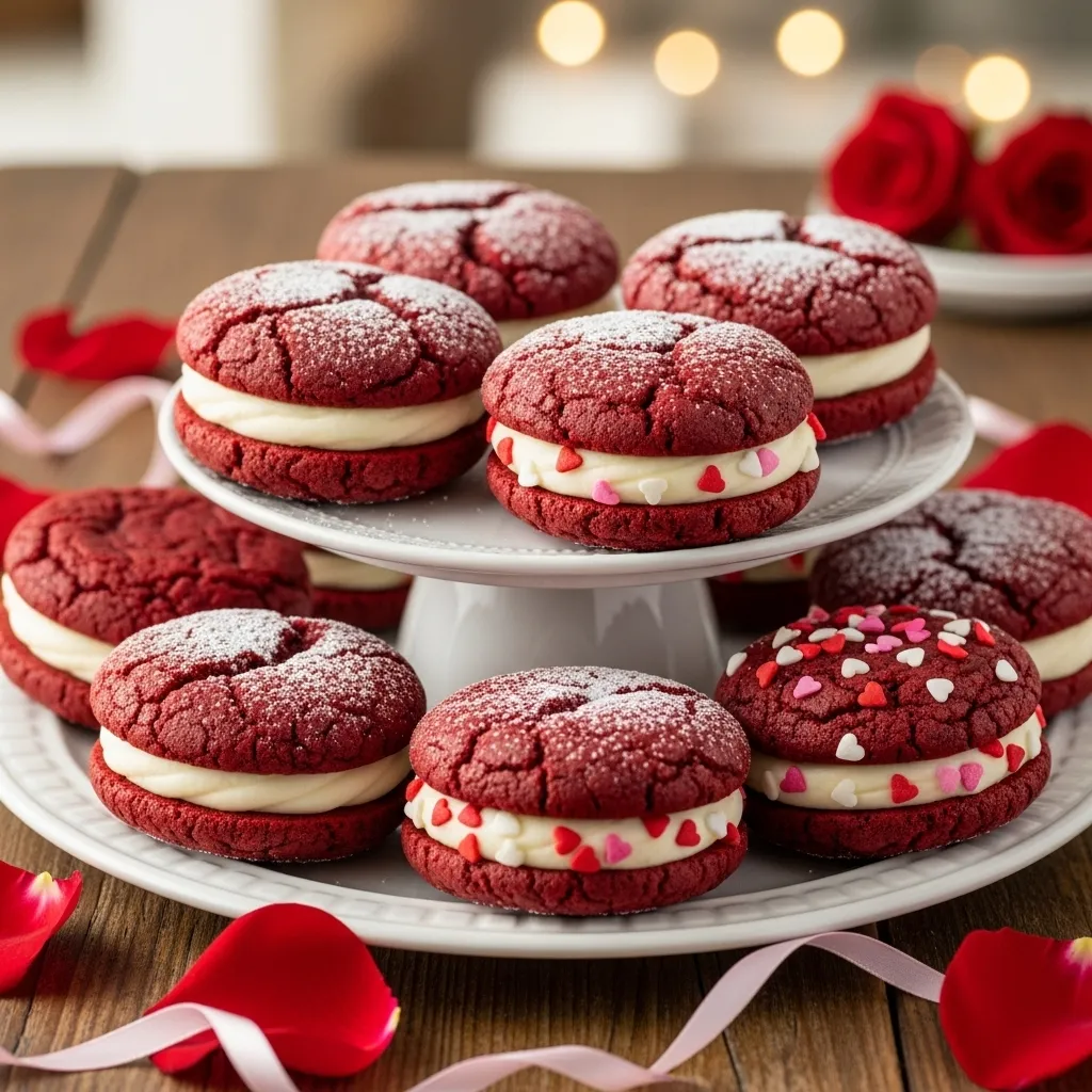 Red Velvet Cookie Sandwiches