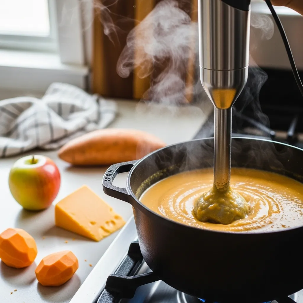 Step-by-Step Method for Apple Cheddar Sweet Potato Soup