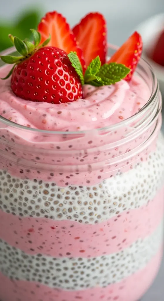 Creamy Strawberry Chia Pudding Ingredients
