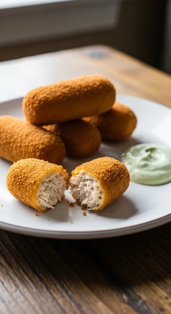 Cuban Appetizers Croquetas de Pollo (Chicken Croquettes)