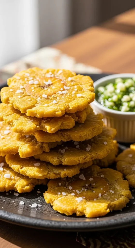 Cuban Appetizers: Tostones (Twice-Fried Green Plantains)