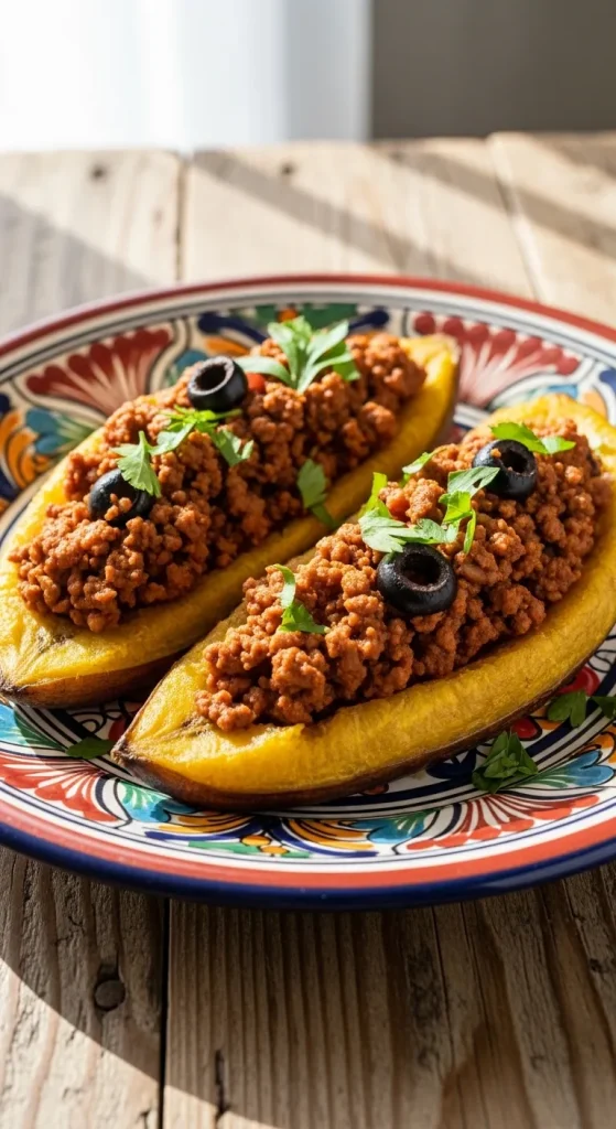 Picadillo Stuffed Plantains